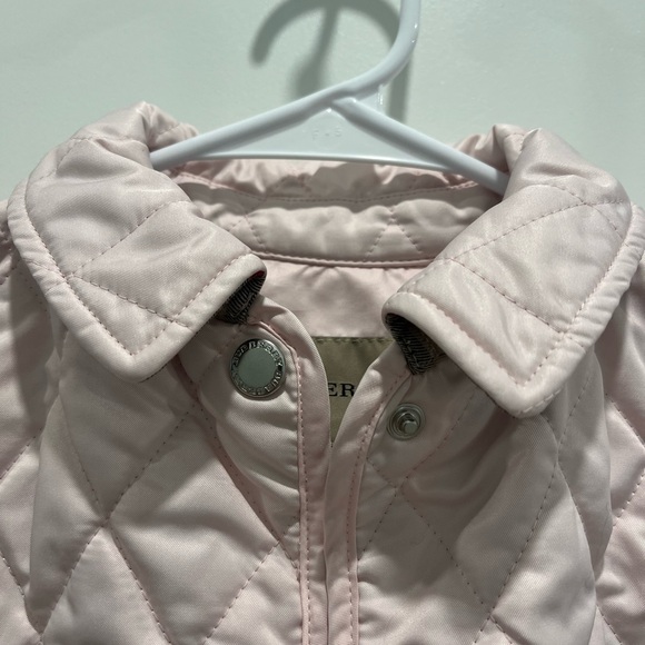 Girls Light Pink Burberry Quilted Jacket - Size 14 - Picture 9 of 11